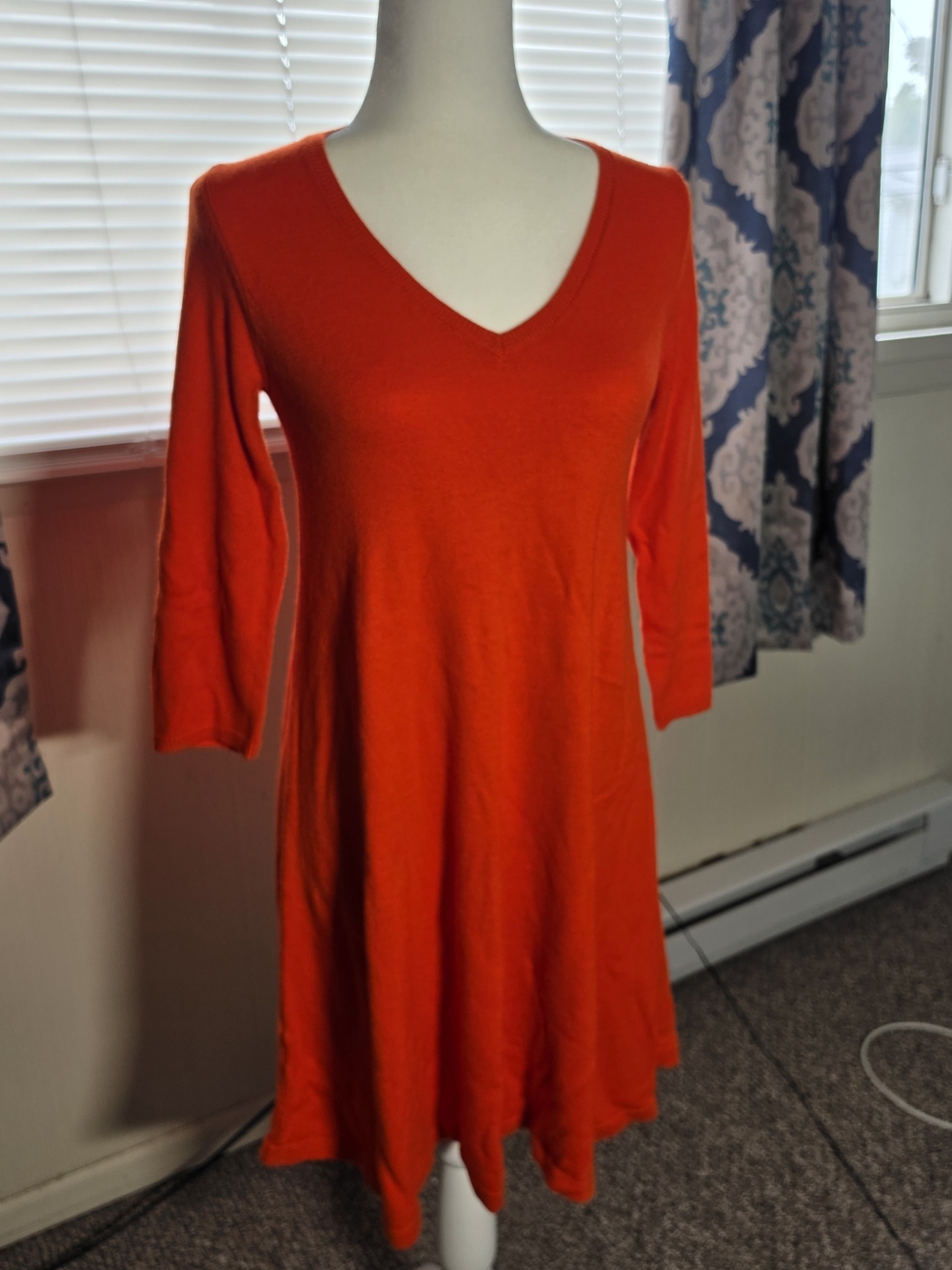 NWOT Ann Taylor LOFT Women’s Red V-Neck Sweater Midi Dress